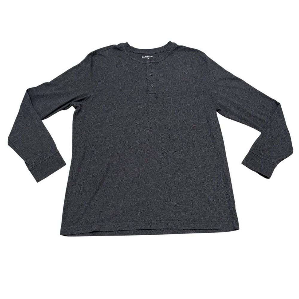 Croft & Barrow Mens Gray Long Sleeve Tee Size L Easy Care